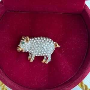Pig Rhinestone Pin
